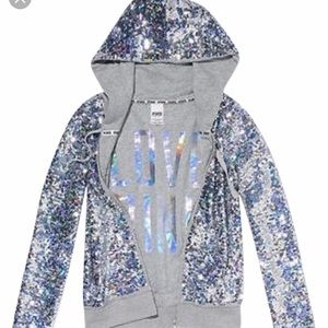 Victoria Secret runway sequin reversible hoodie